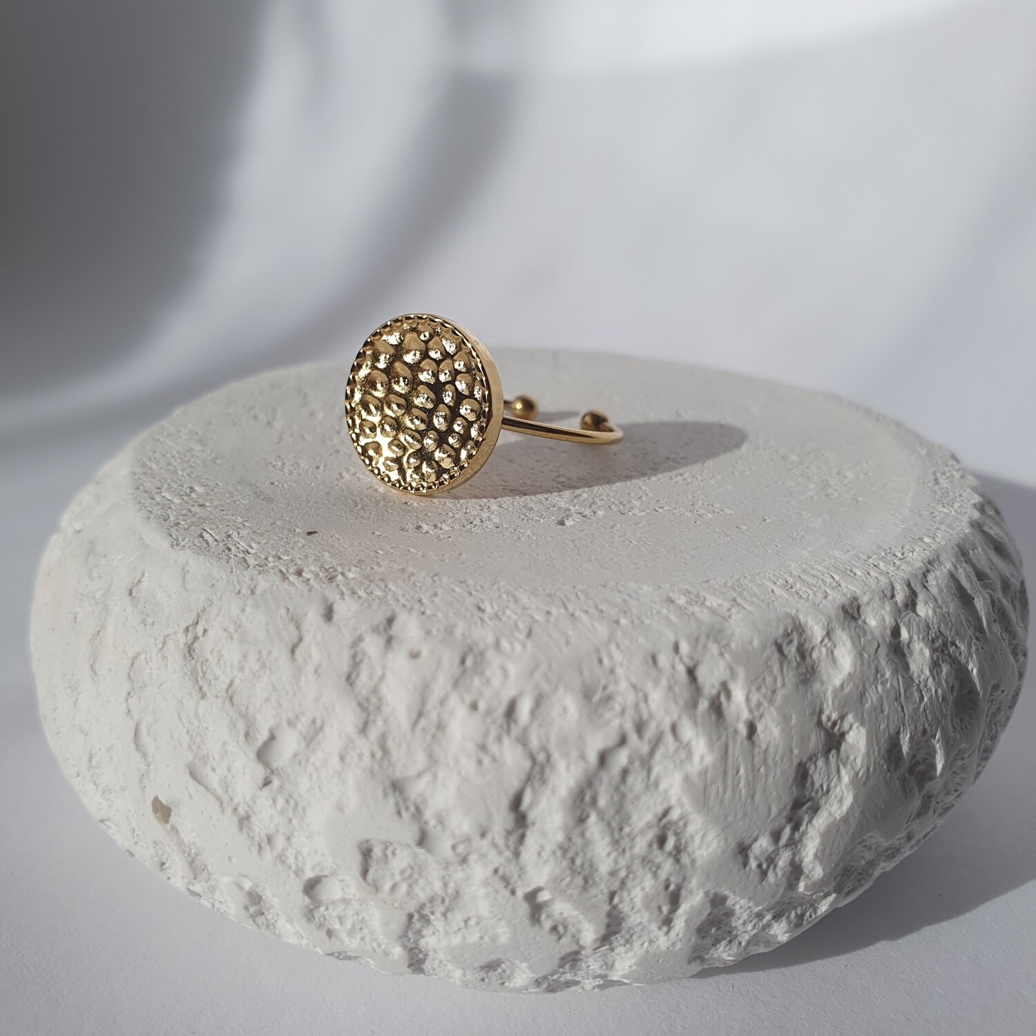 Bague ronde martelé 