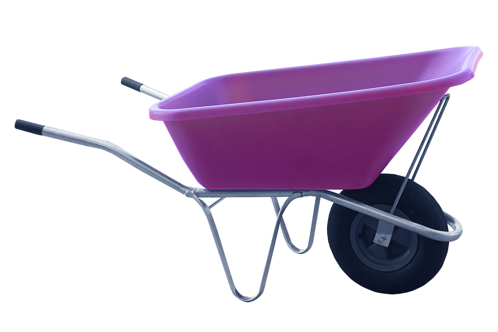 Profi Schubkarre 1-Rad - 120 Liter (starr) PINK