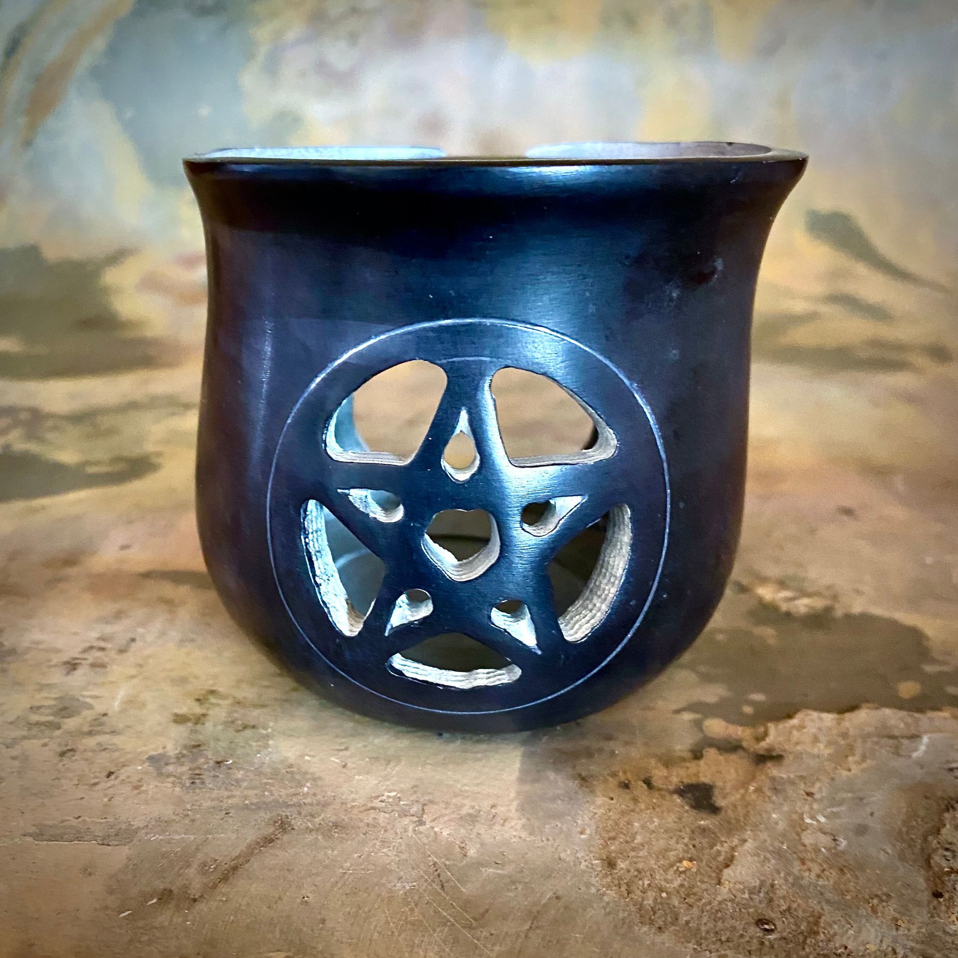 Stövchen mit Siebchen schwarz