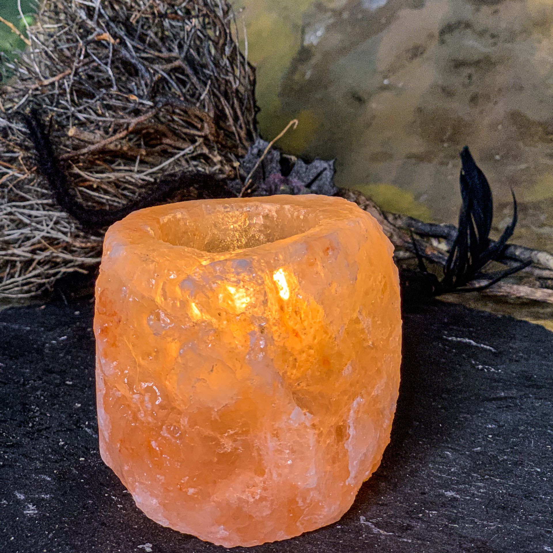 Salzstein Teelichhalter