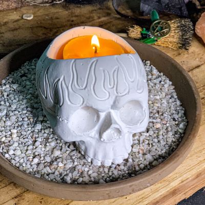 Teelichthalter Totenkopf