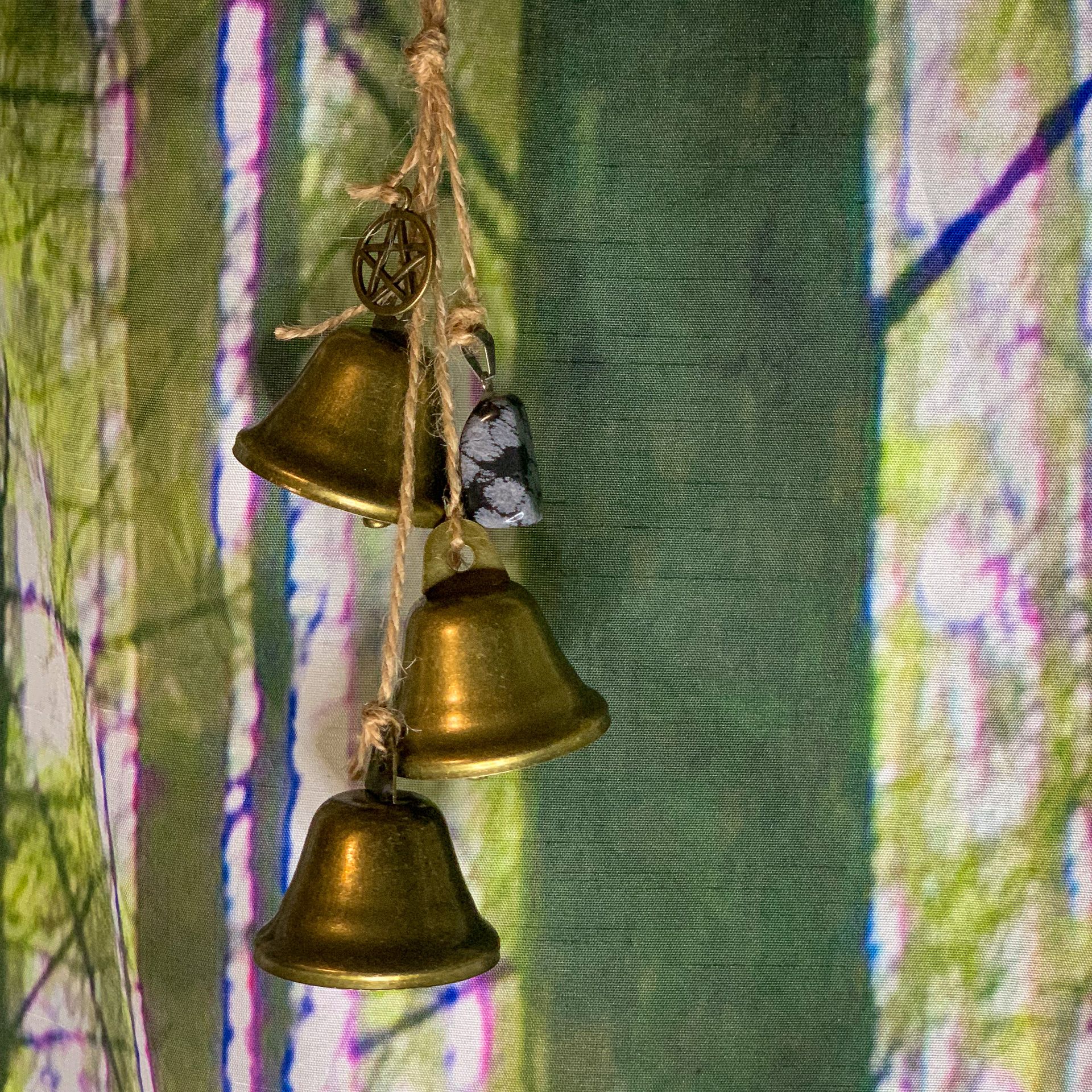 Geflochten Hexenglöckchen mit Schneeflocken Obsidian