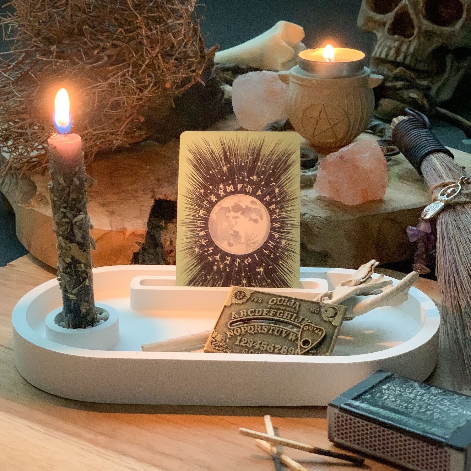 Ritual Schale mit Kerzen- und Kartenhalter