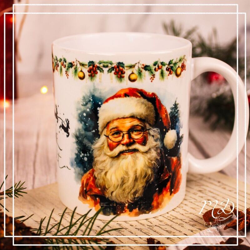 Santa Tasse mit Cookies