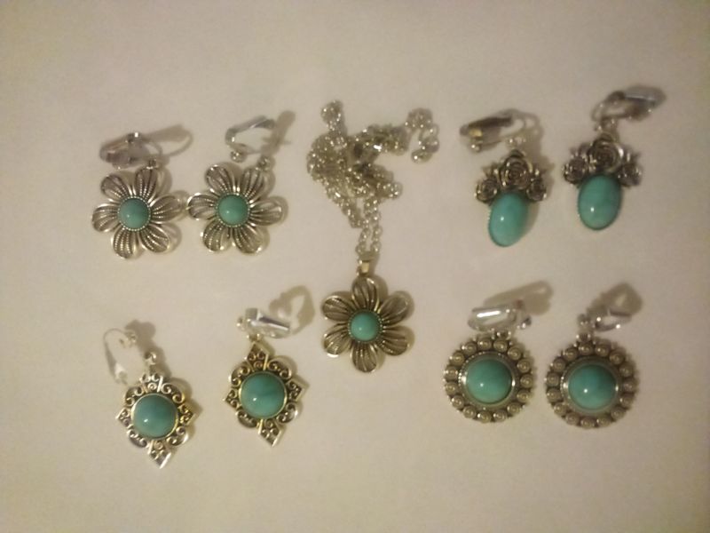 Turquoise Clip on Earrings Group