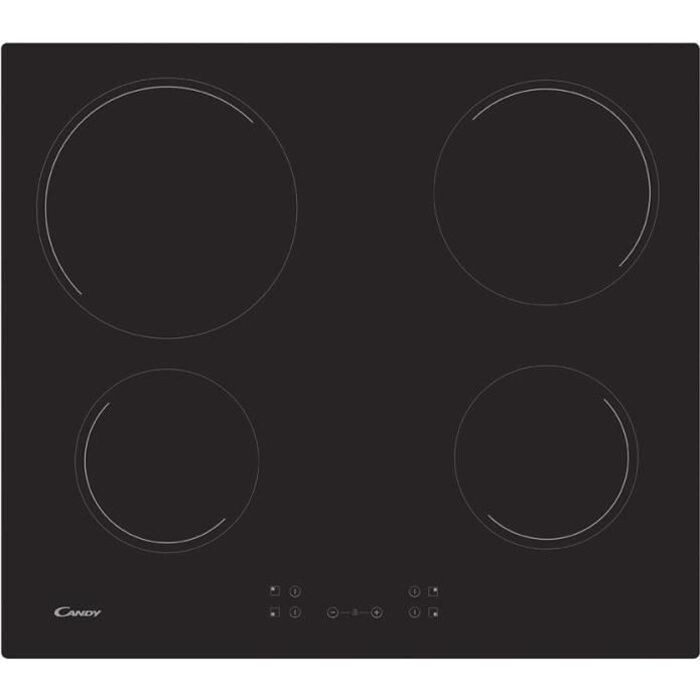 Plaque de cuisson vitrocéramique CANDY CH64CCB : Performance, Sécurité et Design Élégant en Verre Noir