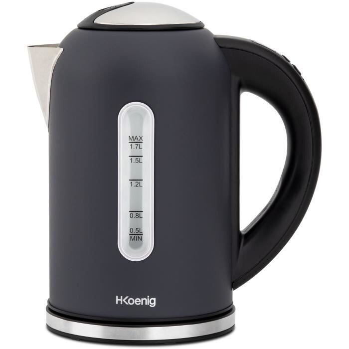 Bouilloire H.KoeNIG BOE52 - Capacité 1,7 L - Température Réglable de 40 à 110°C - Écran LCD - Gris Mat