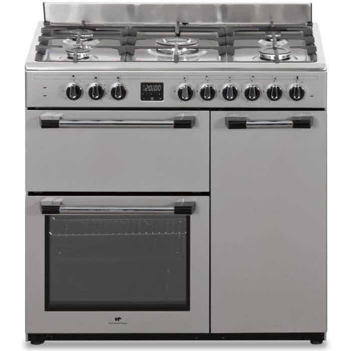Cuisinière Piano Gaz 3 Fours Électriques Continental Edison CECP903FIX : La Polyvalence au Service de Votre Cuisine