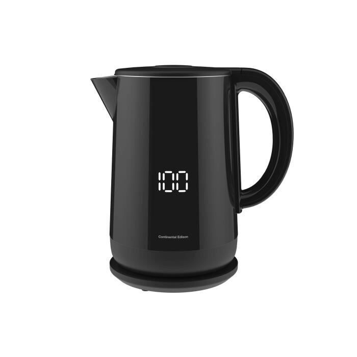 Bouilloire Digitale CONTINENTAL EDISON BL15LB – Élégance Noire et Performance de 2200 W pour une Eau Chauffée Rapidement