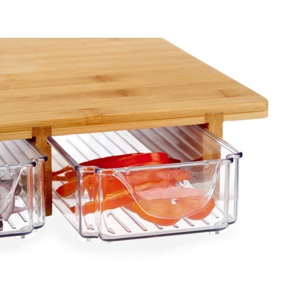 PLANCHE À DÉCOUPER MARRON TRANSPARENT BAMBOU 40 X 6 X 28 CM