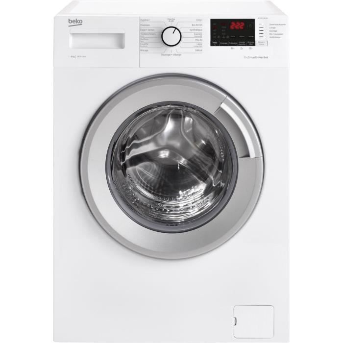 Lave-linge Hublot BEKO WTV9712BS1W - 9 kg - Induction - L60 cm - 1400 trs/min - Blanc