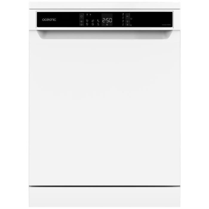 Lave-vaisselle OCEANIC OCEALV1247W - 12 couverts, 47 dB, blanc avec affichage LED et départ différé