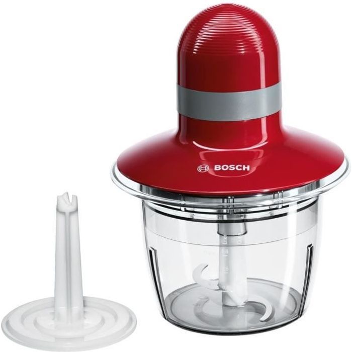 Hachoir BOSCH MMR08R2 Rouge/Gris : Puissance, Précision et Facilité d&#39;Entretien pour une Cuisine Parfaite