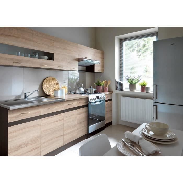 Cuisine Complète 2m40 JUNONA  - Élégance et Modularité en Décor Chêne Sonoma pour un Espace Cuisiné Optimisé