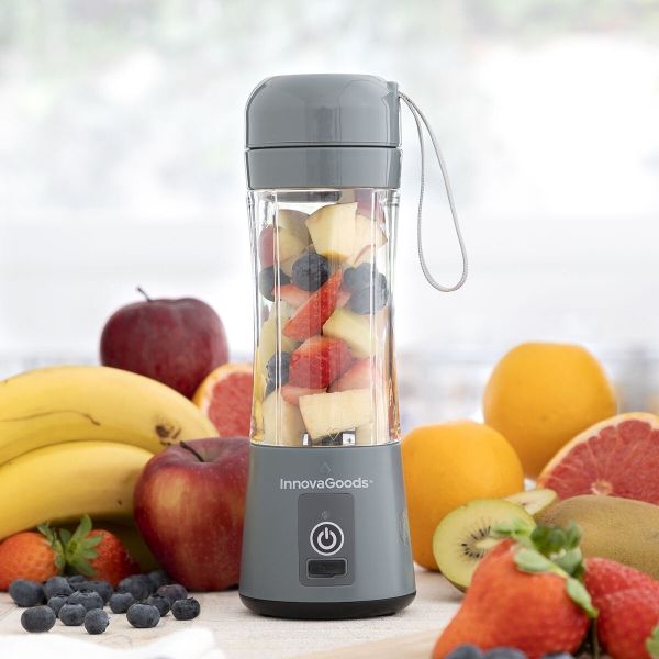 Mixeur à Récipient Portatif Rechargeable Shakuit InnovaGoods : L&#39;Allié Parfait pour des Boissons Fraîches et Saines Partout