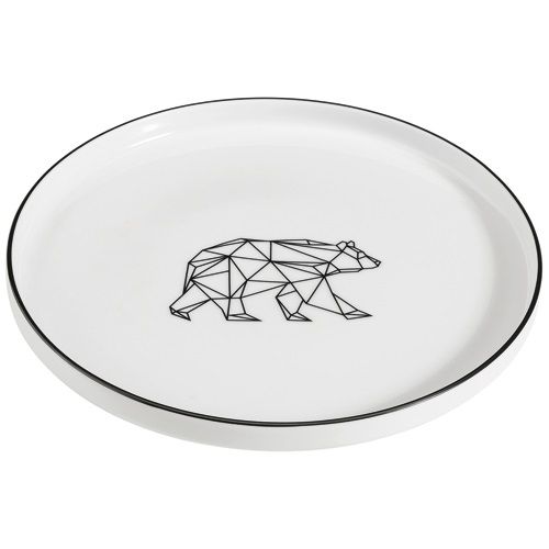 service d&#39;assiette Plate &quot;Ours Origami&quot; - L&#39;Élégance Moderne pour une Table Unique - vendu par 6