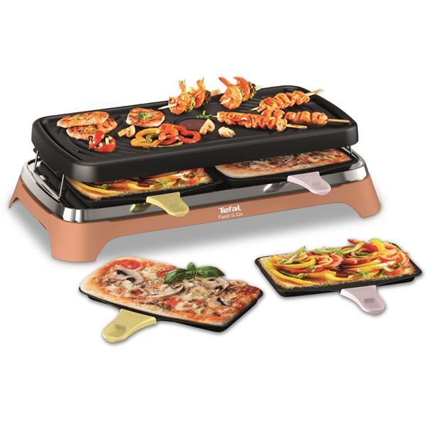 appareil à Raclette / Gril / Plancha 8 personnes TEFAL  - Food &amp; Co - RE651JF0 : L&#39;Appareil Polyvalent pour des Moments Conviviaux