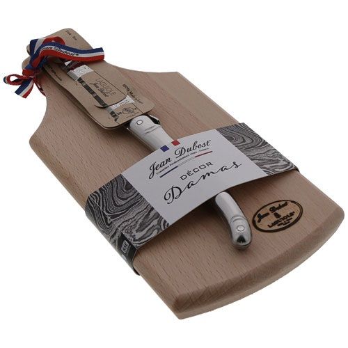 Planchette Apéritif en Hêtre - 26 x 10 cm - avec Couteau LAGUIOLE Tout Inox