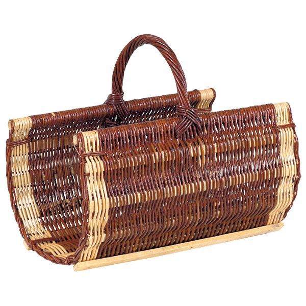 Panier à Bûches Brut &amp; Blanc AUBRY GASPARD : Esthétique et Pratique pour un Hiver Chaleureux