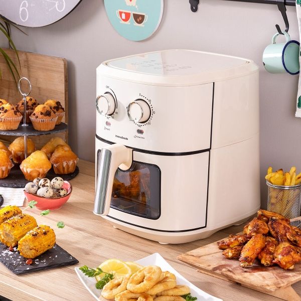 Friteuse à Air InnovaGoods Vynner Pro 6500 : Cuisine Saine, Design Rétro et Performance Exceptionnelle.
