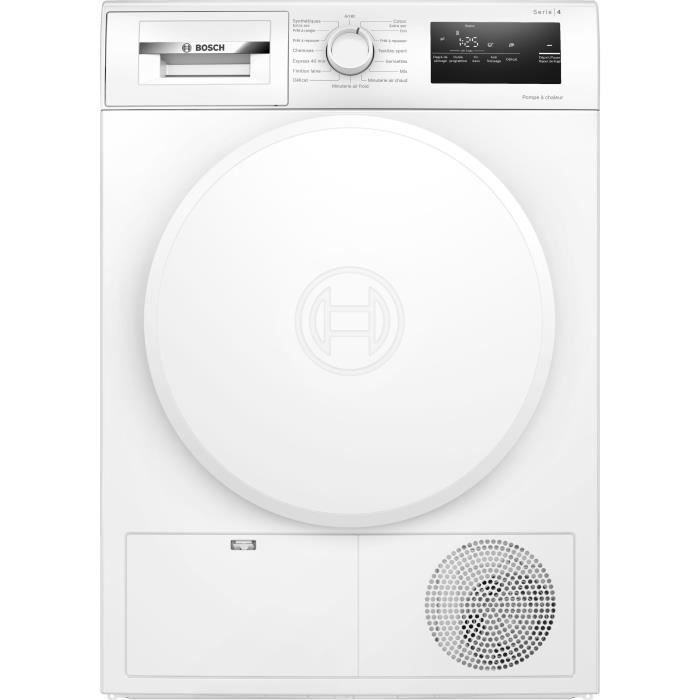 Sèche-linge pompe à chaleur BOSCH WTH8300DFR : L&#39;alliance de l&#39;efficacité énergétique, de la performance et de la praticité pour un linge impeccable