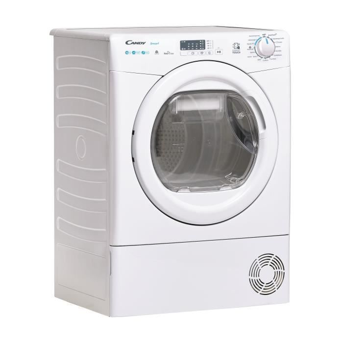 Sèche-linge CANDY Smart CSE H10A1LE-47 : Séchage connecté, efficace et économe pour un linge impeccable.