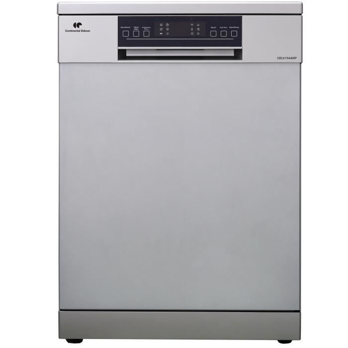 Lave-vaisselle CONTINENTAL EDISON CELV1544IXP : 15 Couverts, 42dB, Inverter - Silencieux, Efficace et Grande Capacité.