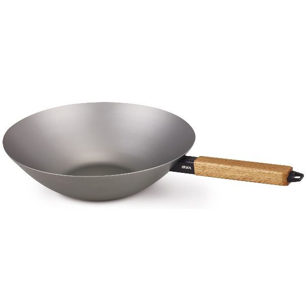 Poêle Wok 31 cm Nomad BEKA  : Acier Carbone, Bois d&#39;Acacia et Performance Exceptionnelle pour une Cuisine Authentique