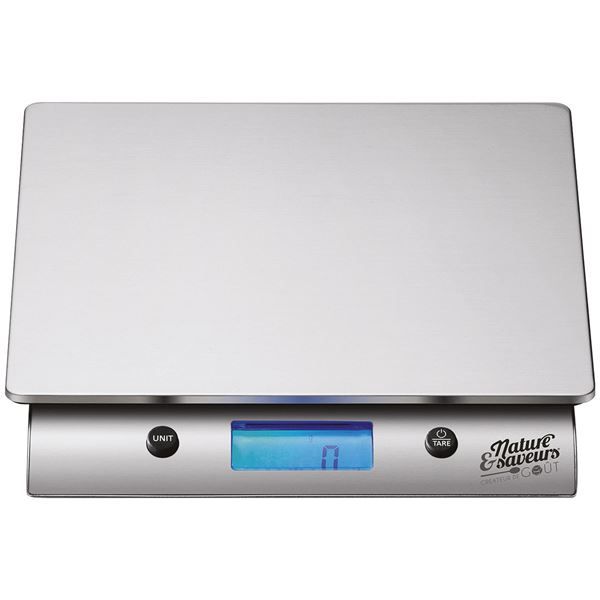 Balance Cuisine 10kg NATURE &amp; SAVEURS : Précision, Simplicité et Design Inox pour des Mesures Parfaites.