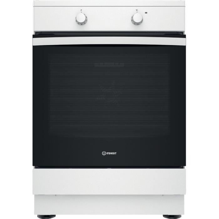 Cuisinière Induction 3 Foyers Indesit 60cm Blanc - Four Multifonction 69L Nettoyage Facile
