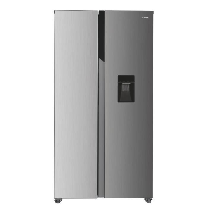 Réfrigérateur Américain CANDY CHSBSO-6174XWD – 529L – Inox – Distributeur d’Eau – Super Congélation – Classe Énergétique E – 39 dB – Affichage Digital – Design Moderne