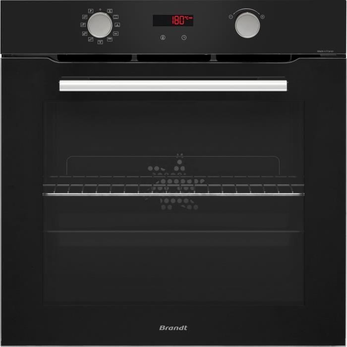 Four Encastrable Multifonction BRANDT BXP5521B - Pyrolyse, Porte Froide, Noir, 59,2x59,2x60,8 cm