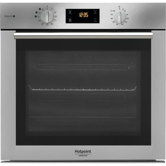 Four Encastrable HOTPOINT FA4S841PIX – Pyrolyse, Chaleur Pulsée, Vapeur STEAMO, Porte Froide, Rails Télescopiques, 71L, Inox, Classe A+