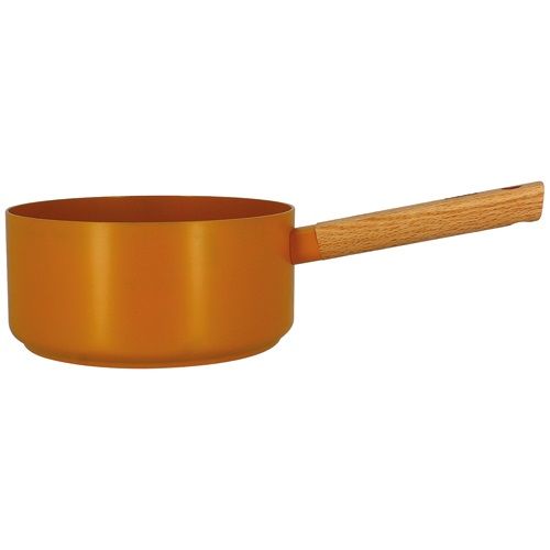 🟡 Casserole OGOLIVING Ector 20 cm Jaune – Revêtement Céramique Greblon, Aluminium Forgé, Poignée Bois, Compatible Tous Feux Dont Induction