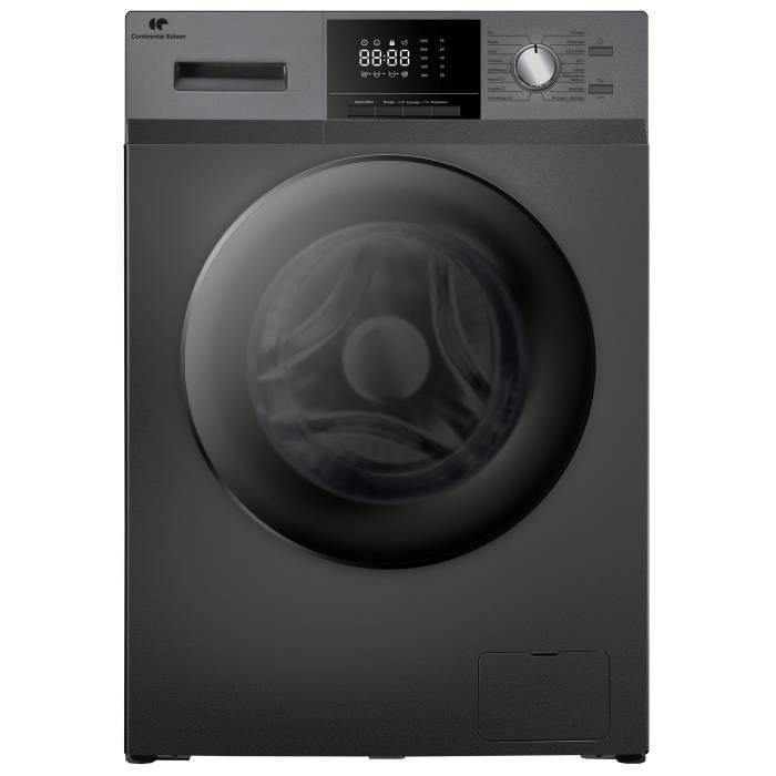 Lave-linge Hublot CONTINENTAL EDISON CELL10140S2 – 10 kg – Moteur Induction Silencieux – 1400 trs/min – Classe A – Design Anthracite Élégant