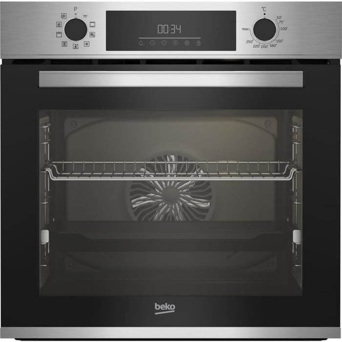 Four Encastrable BEKO BBIM12300XCE Inox – Chaleur Pulsée 3D, Grande Capacité 72 L, Cuisson Homogène et Design Élégant