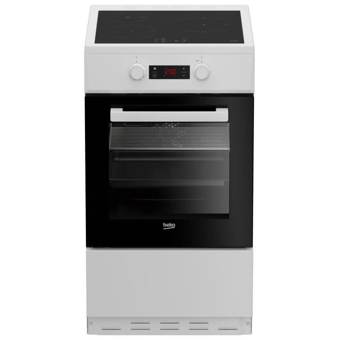 Cuisinière induction BEKO FSM58301WC – 3 foyers – Four multifonction 60L – Nettoyage catalyse – Booster – 50 cm – Chaleur pulsée 3D – Blanc