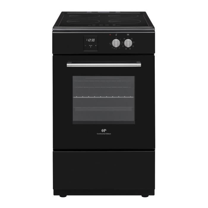 Cuisinière à Induction CONTINENTAL EDISON CECI3FCB2 – 4 Foyers Induction – Compacte 50 cm – Design Noir Élégant – Cuisson Rapide et Éco-énergétique