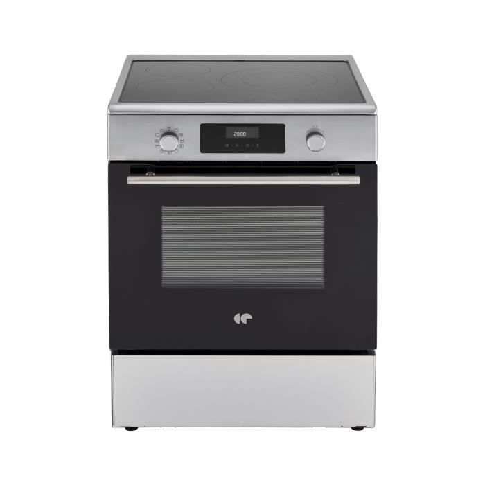 Cuisinière induction CONTINENTAL EDISON CECI60FPS – 3 feux, Four 65L pyrolyse, Silver – Performance et élégance pour votre cuisine