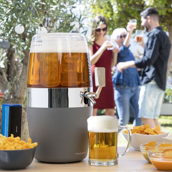 Distributeur de Boisson Réfrigérant 4L | Fontaine avec Robinet et Réservoir à Glace Intégré | Idéal pour Fêtes, Cocktails, Bière