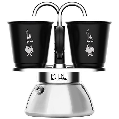 Cafetière Italienne Induction 2 Tasses Mini Express | Le Rituel du Café Parfait à Deux, Servi Directement dans les Tasses