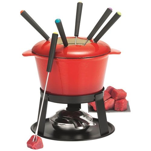 Service Complet Rouge pour des Dîners Inoubliables ; Maîtrisez l&#39;Art de la Fondue Bourguignonne