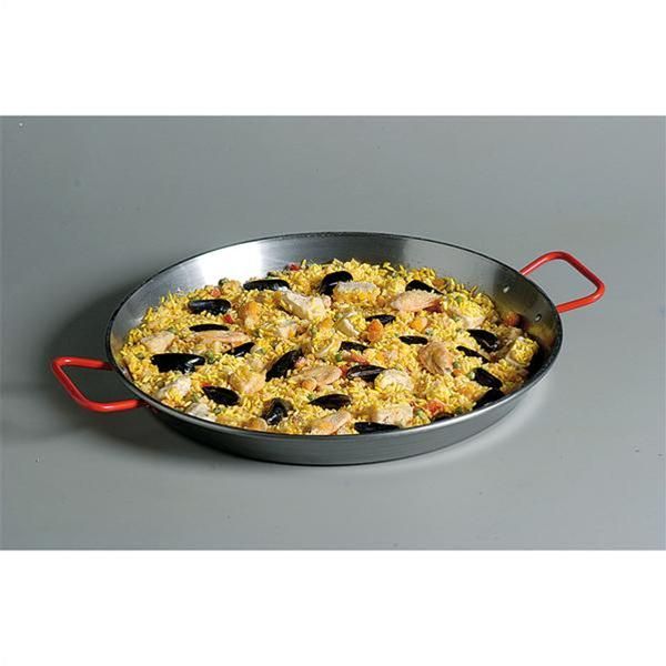 Plat à Paëlla Authentique en Acier Poli 34 cm – L&#39;Original de Valence pour 6 Personnes, Secret d&#39;un Socarrat Parfait
