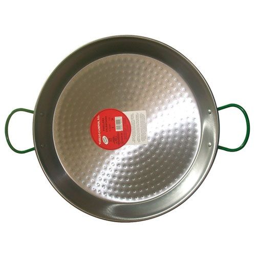 Plat à Paëlla Authentique en Acier Poli 46 cm - L&#39;Original de Valence pour 12 Personnes, pour un Socarrat Parfait