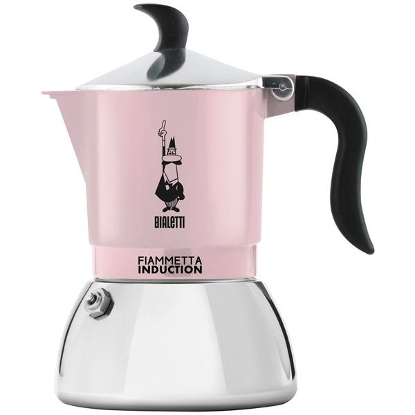 Cafetière Italienne 4 Tasses Rose Pastel - Bialetti Fiammetta -  Compatible Tous Feux &amp; Induction