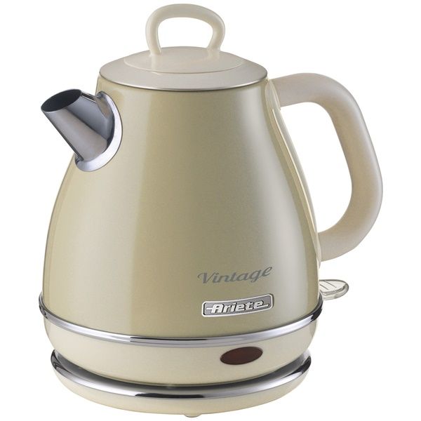 Bouilloire Électrique Vintage Beige 1L - 1630W | Design Rétro, Parois Froides &amp; Arrêt Automatique