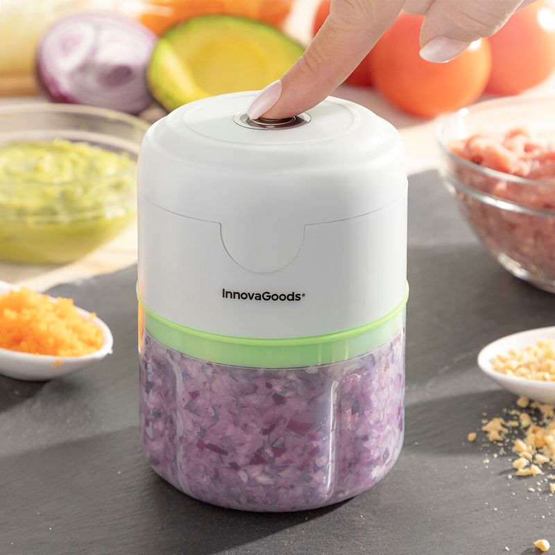 Mini Hachoir Électrique Rechargeable et Portable Echoppie InnovaGoods | Sans Fil, Charge USB
