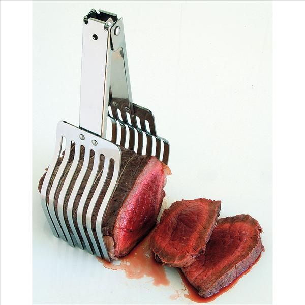 Pince à Rôti en Inox - Fourchette à Découper Professionnelle pour Viande et Volaille, Tranches Parfaites