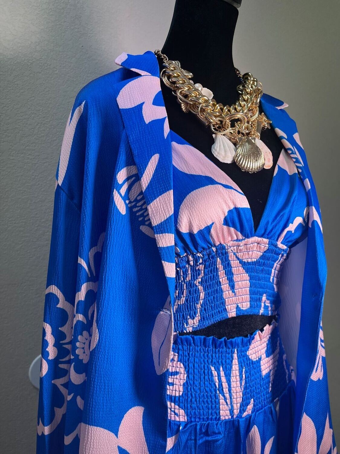 Virgelina 3 Piece Outfit Blue and Pink