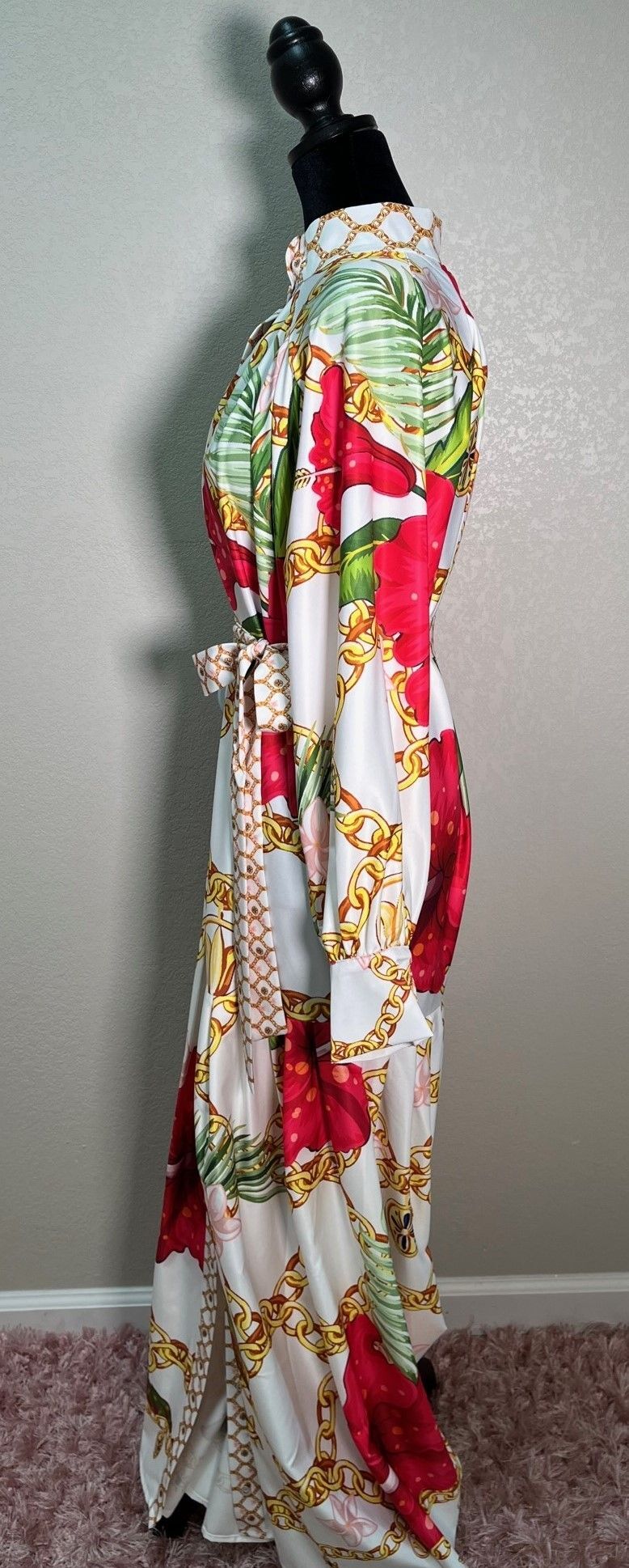 White Tropical Designer Inspired Dress